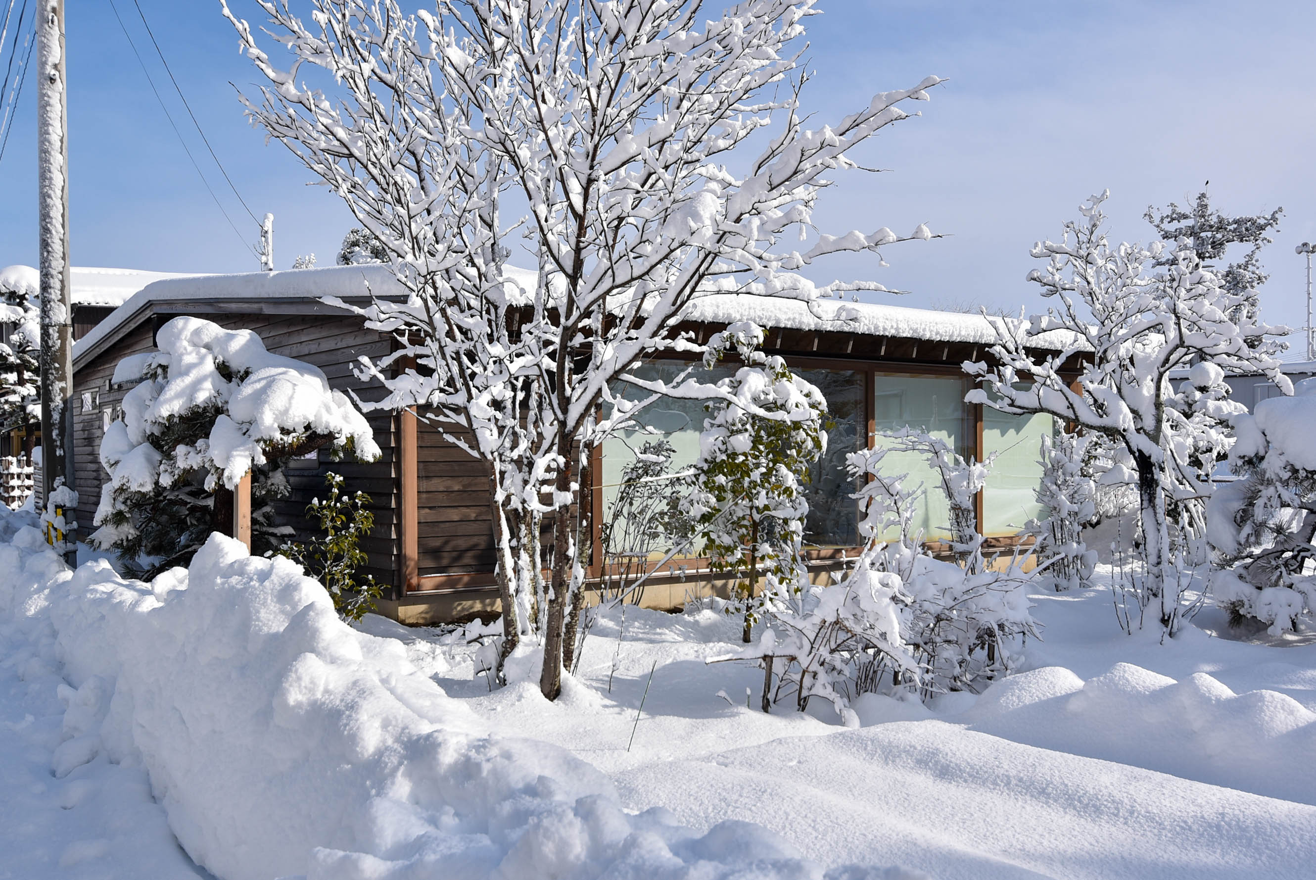 屋根に積もる雪